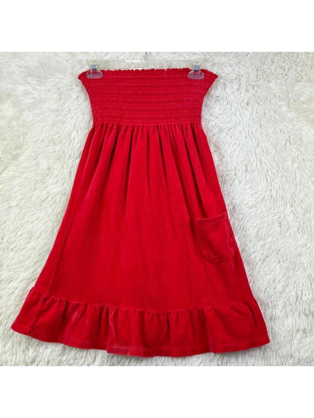 Vintage Y2K Juicy Couture Red Terry Tube Dress – Size M